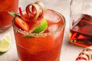 Margarita de fresa cocktail casero